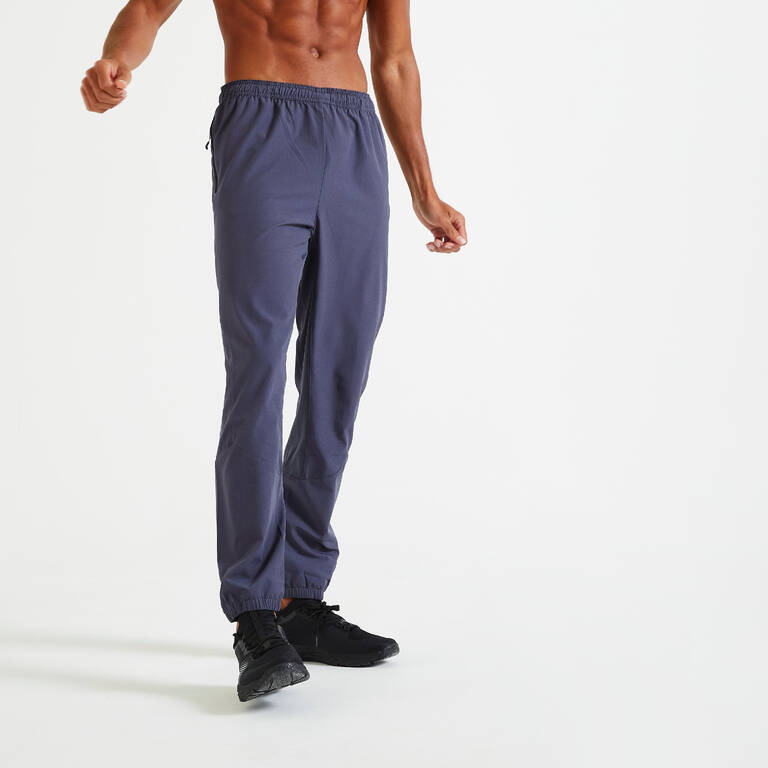 Men Gym Track Pant Polyester Slim Fit Dark Grey