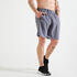 Men Sports Gym Shorts   Polyester With Zip Pockets - Grey
