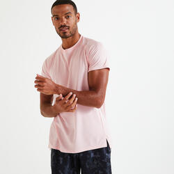 有氧健身透氣排汗訓練T恤 DOMYOS FT120 - 粉紅色