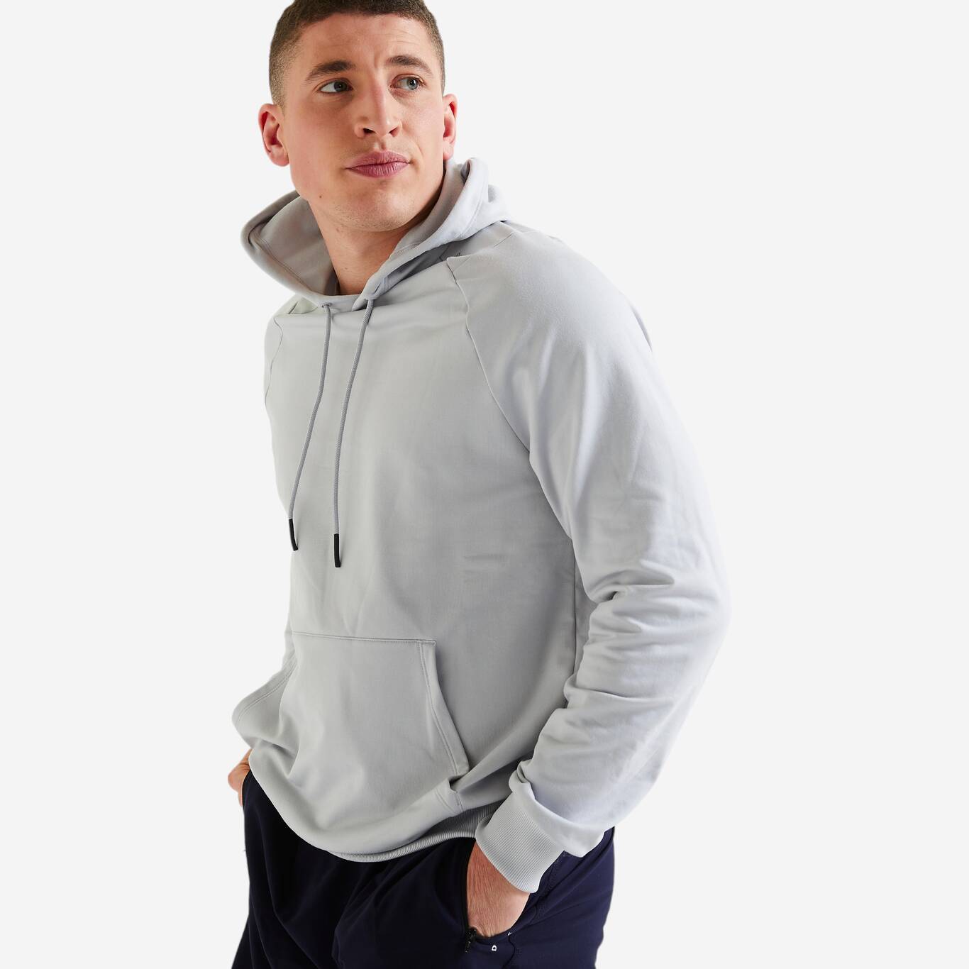 Fitness Training Sweatshirt - Plain Light Grey