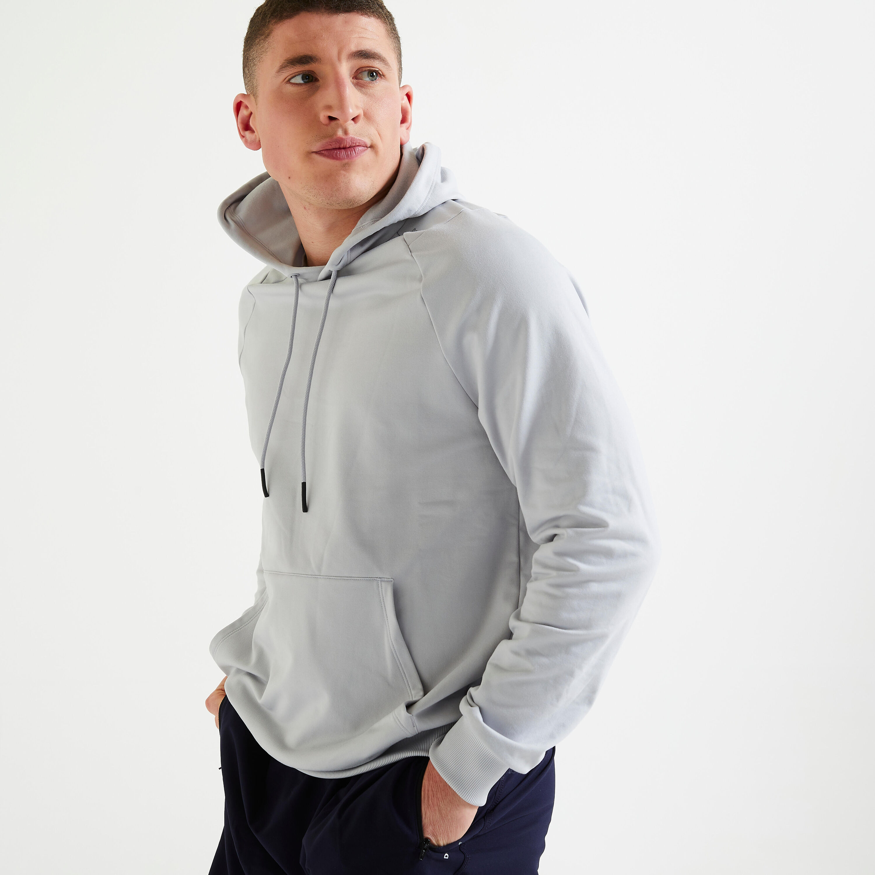 DOMYOS Fitness Training Sweatshirt - Plain Light Grey