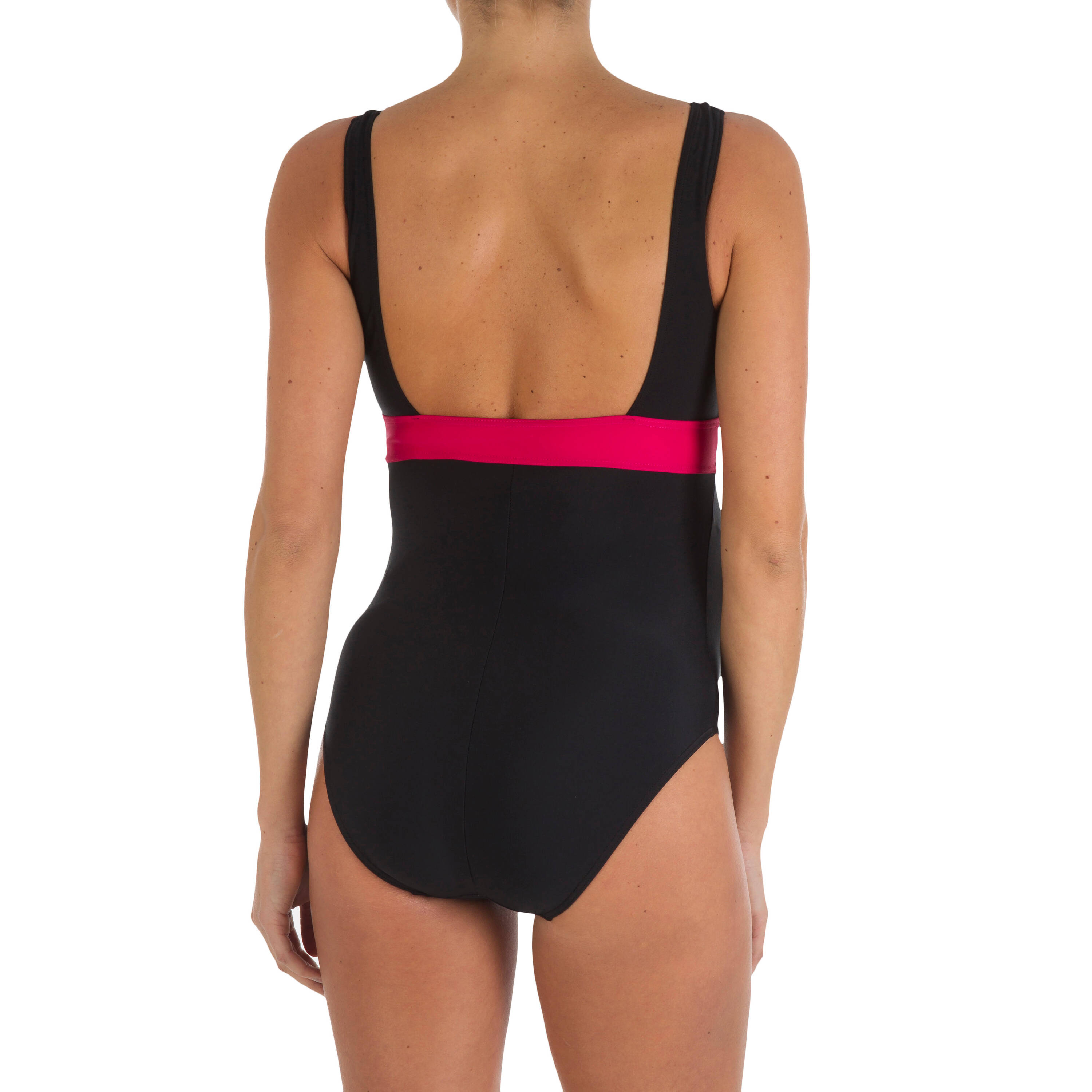 Romane Women's One-Piece Maternity Swimsuit - Black Pink -  2