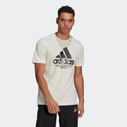 T-shirt voor fitness grafische print ongeverfd
