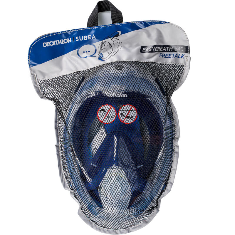 Masque Easybreath de surface valve acoustique Adulte - 540 freetalk Bleu