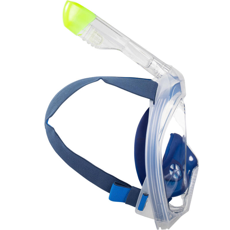 Snorkelmasker met geluidsventiel voor volwassenen Easybreath 540 freetalk blauw