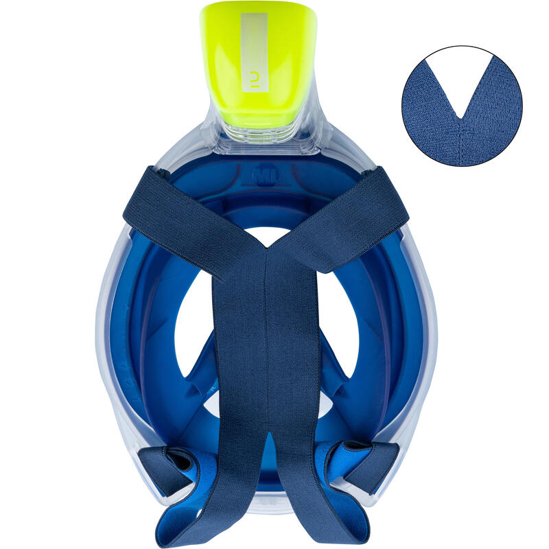 Snorkelmasker Easybreath voor volwassenen 540 freetalk blauw akoestisch ventiel