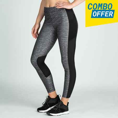 Fitness Leggings with Phone Pocket - Mottled Grey