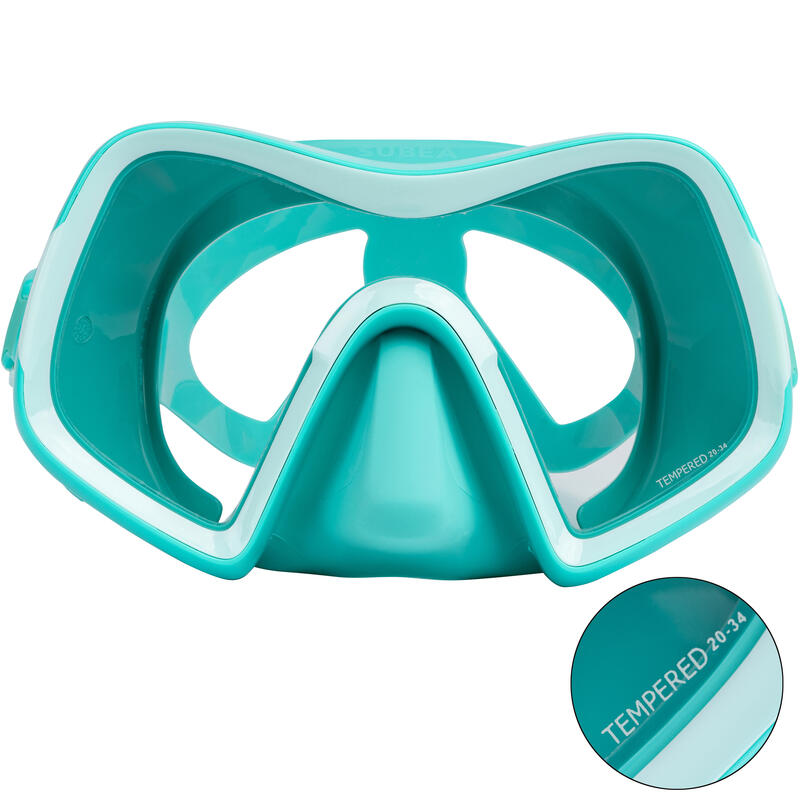 Diving mask SCD 500 V2 monolens Turquoise Decathlon