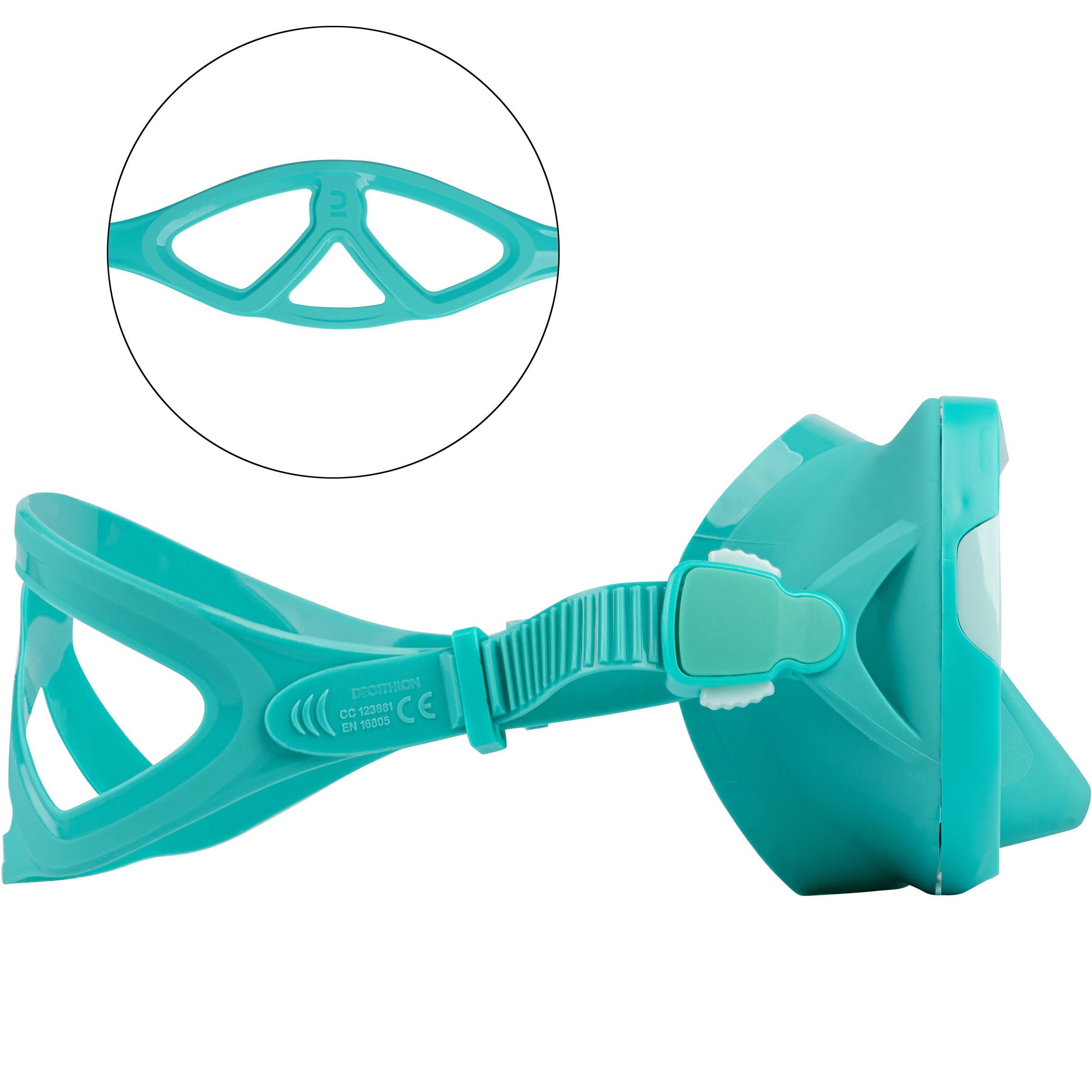 Diving mask SCD 500 V2 mono-lens - Turquoise 3/6