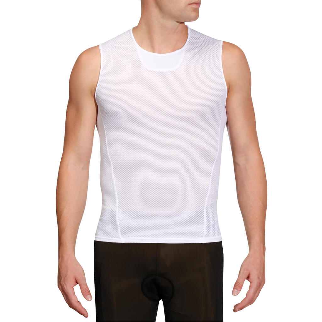 Jersey interior ciclismo hombre van rysel training summer sin mangas blanco