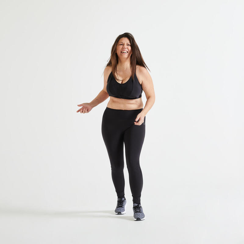 Large HighSupport Fitness Bra 960 Black DOMYOS Decathlon