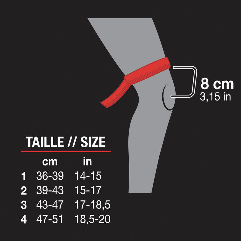 Kniebrace links/rechts Strong 500 zwart