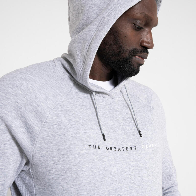 SWEAT BASKETBALL A CAPUCHE HOMME/FEMME - H100 GRIS CLAIR