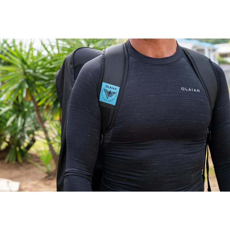 UV-Shirt UV-Top langarm Surfen Herren 900 schwarz