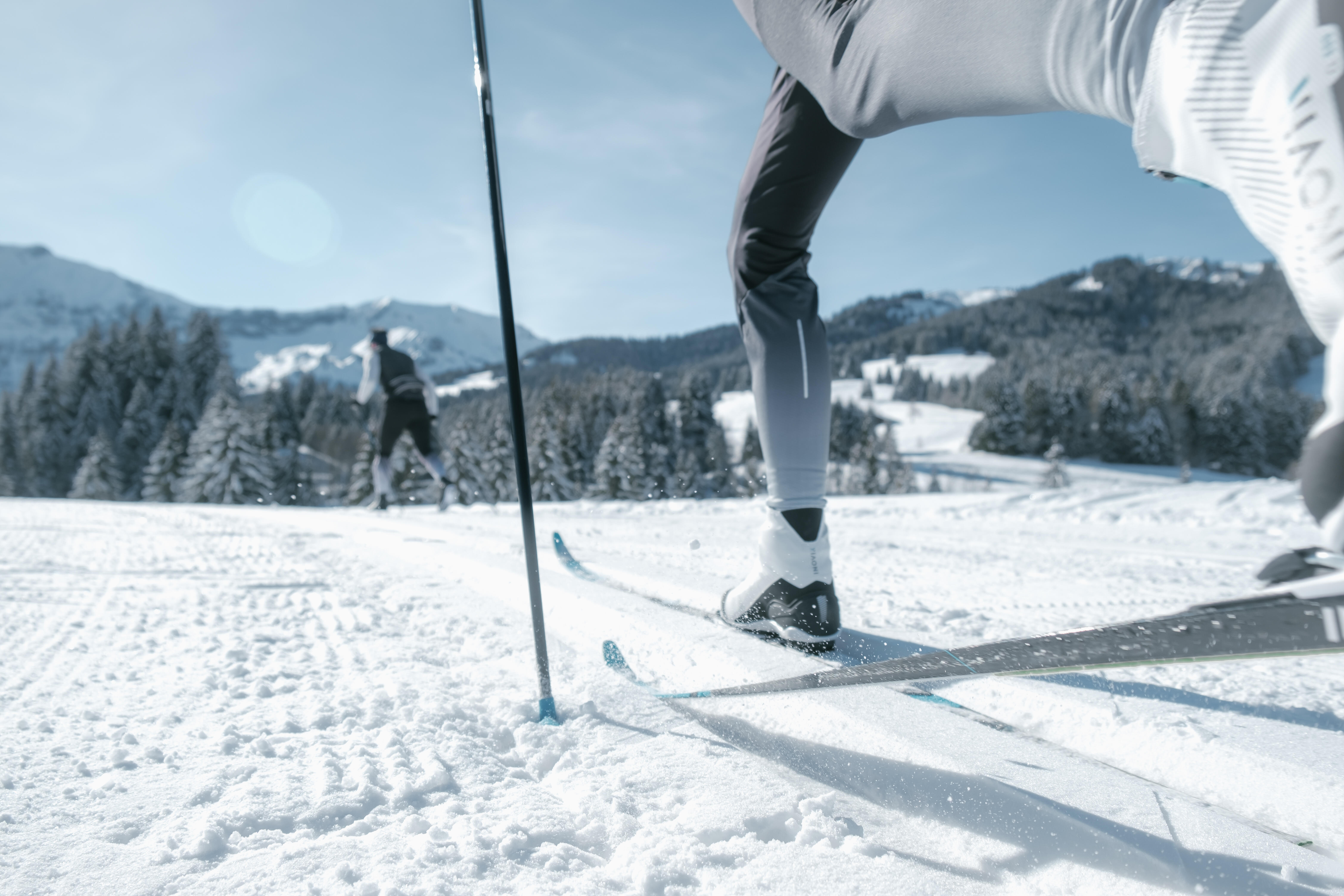 Women's Cross-Country Ski Boots - 500 Classic White - Snow white,  Aquamarine - Inovik - Decathlon