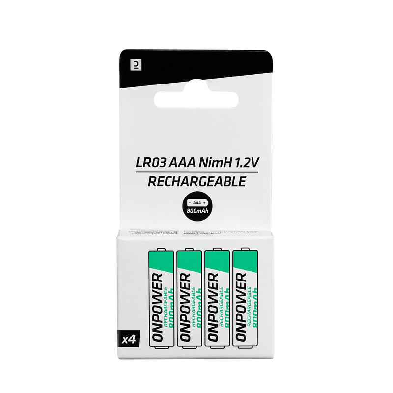 Lot de 4 piles rechargeables AAA - NimH 800mAh FORCLAZ