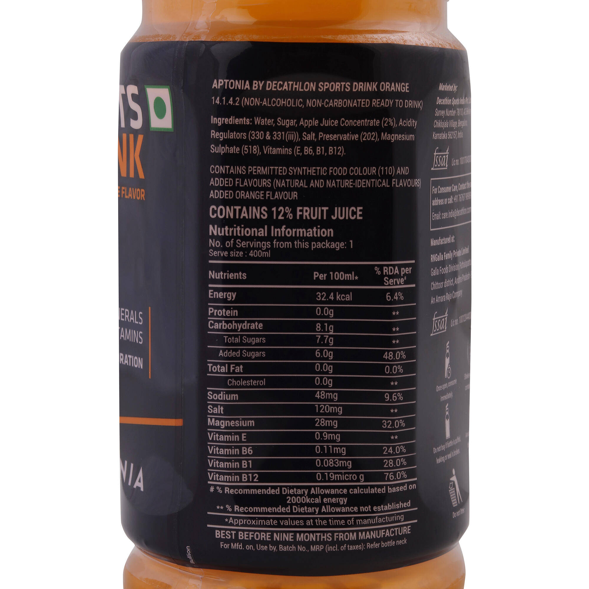 Sports Drink Orange 400ml -  3