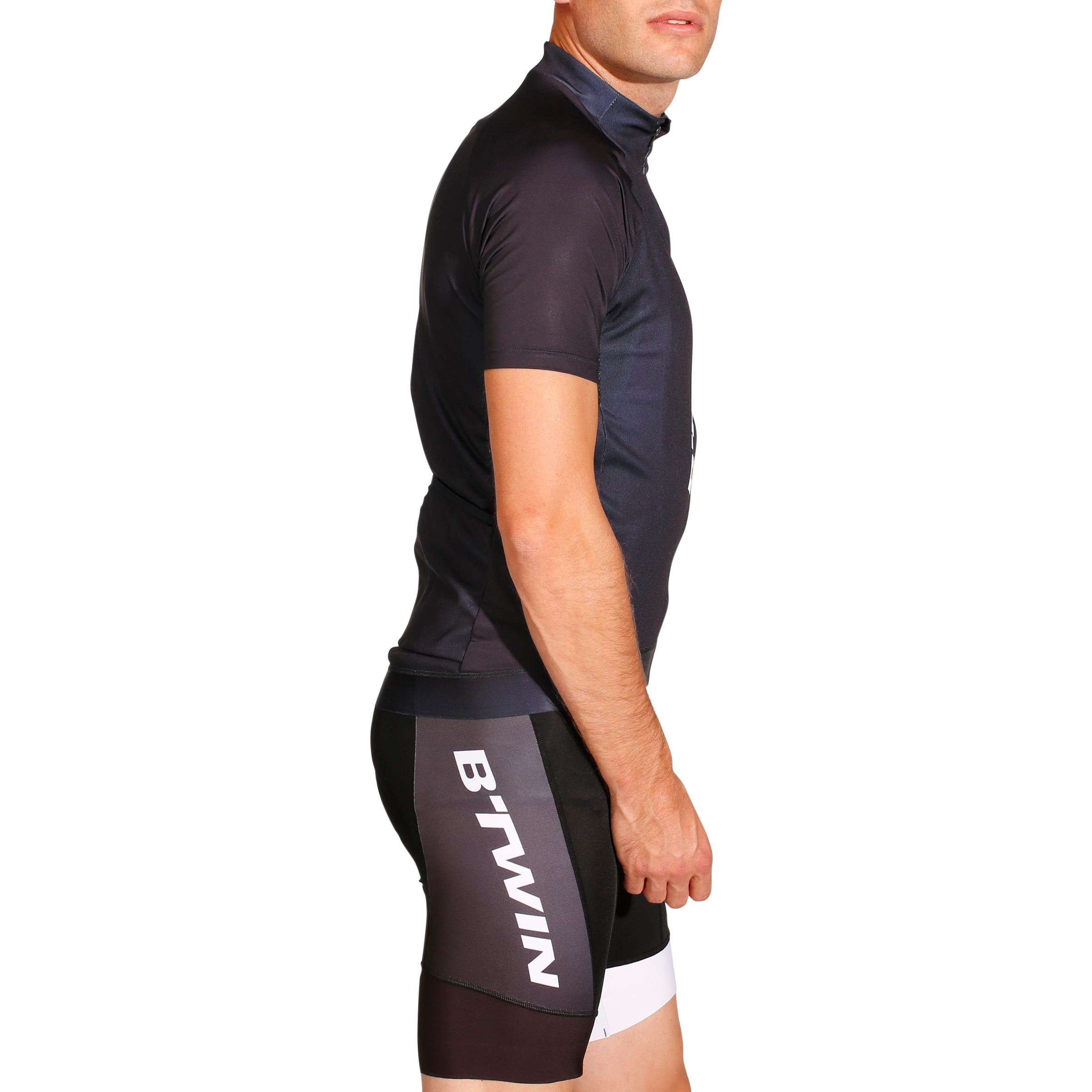 Pánský cyklistický dres 700 s krátkým rukávem černo-bílý 3/14