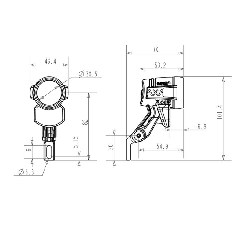 Fahrradbeleuchtung Frontlicht Axa Blueline 30 Steady Auto