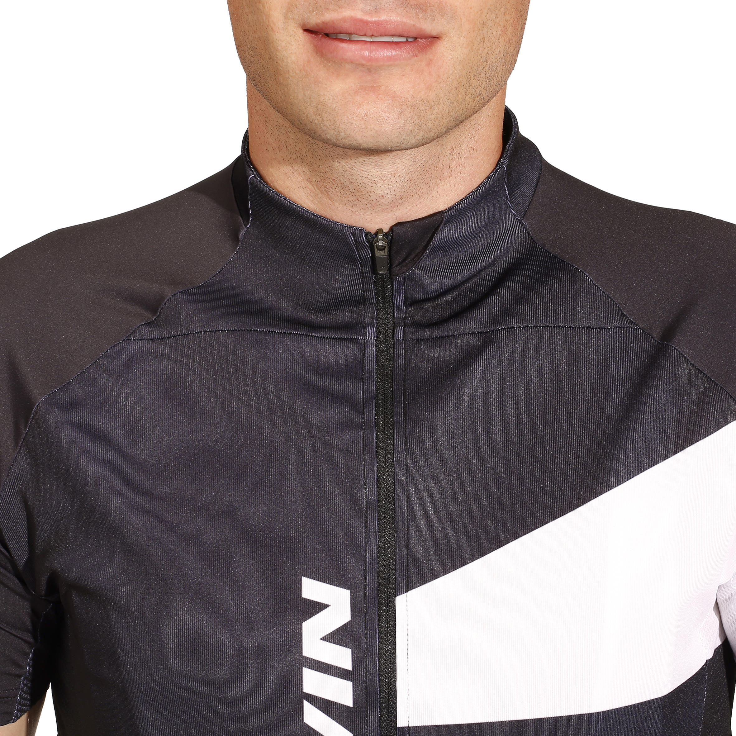 Pánský cyklistický dres 700 s krátkým rukávem černo-bílý 9/14