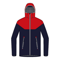 Veste imperméable de voile - veste de pluie coupe vent SAILING 100 Bleu rouge