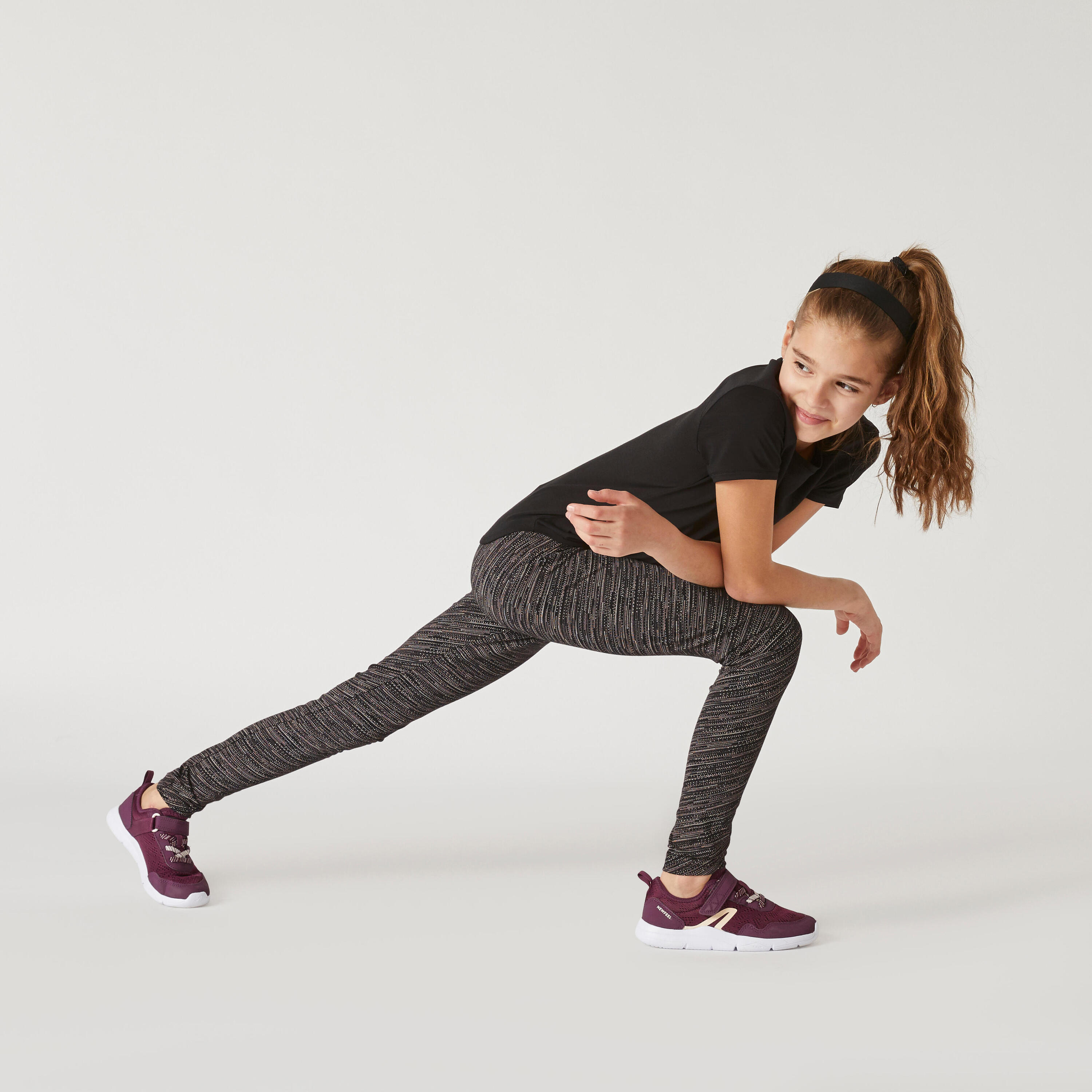 Girls' Breathable Leggings - Black Fade 3/6