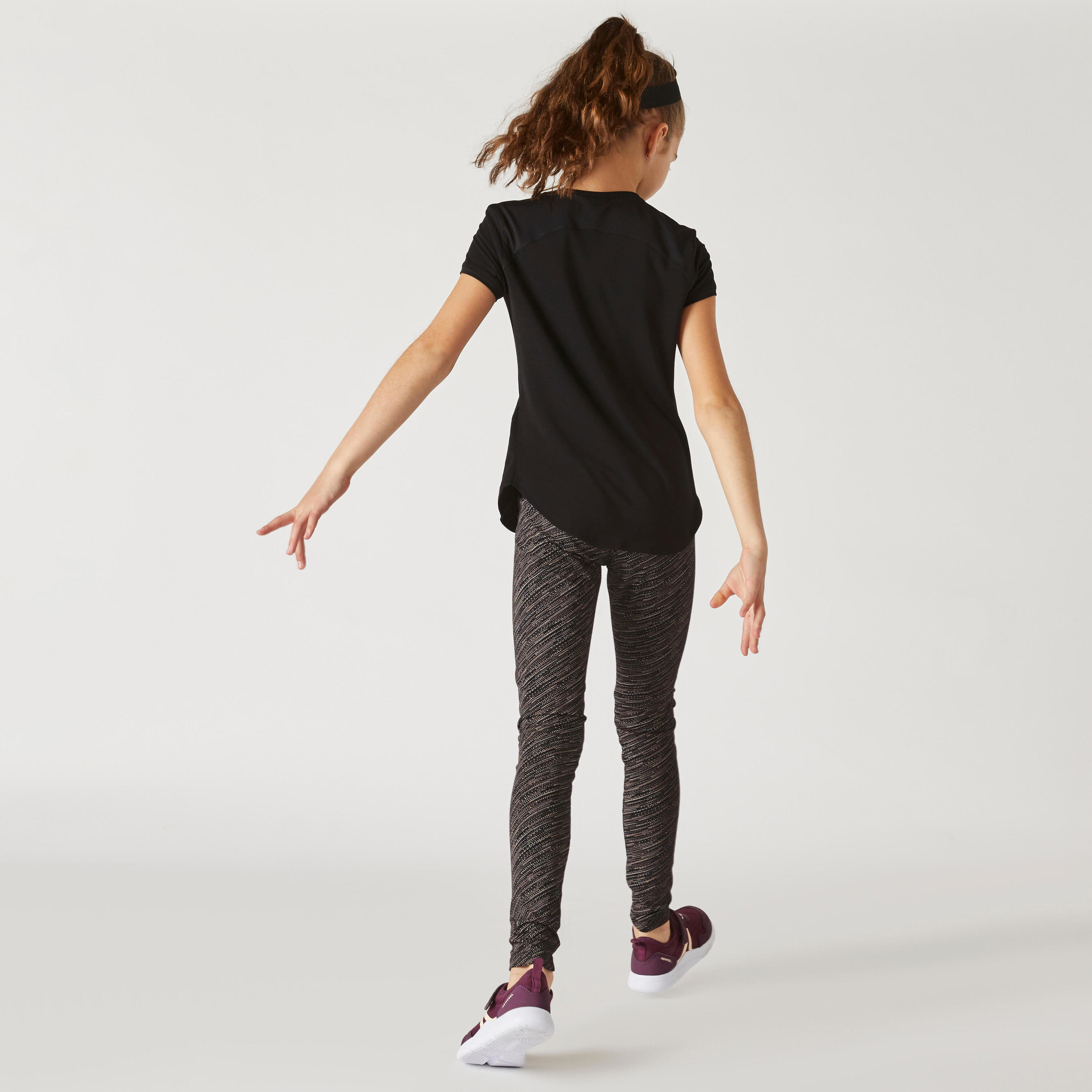 Girls' Breathable T-Shirt - Black/Print 5/7