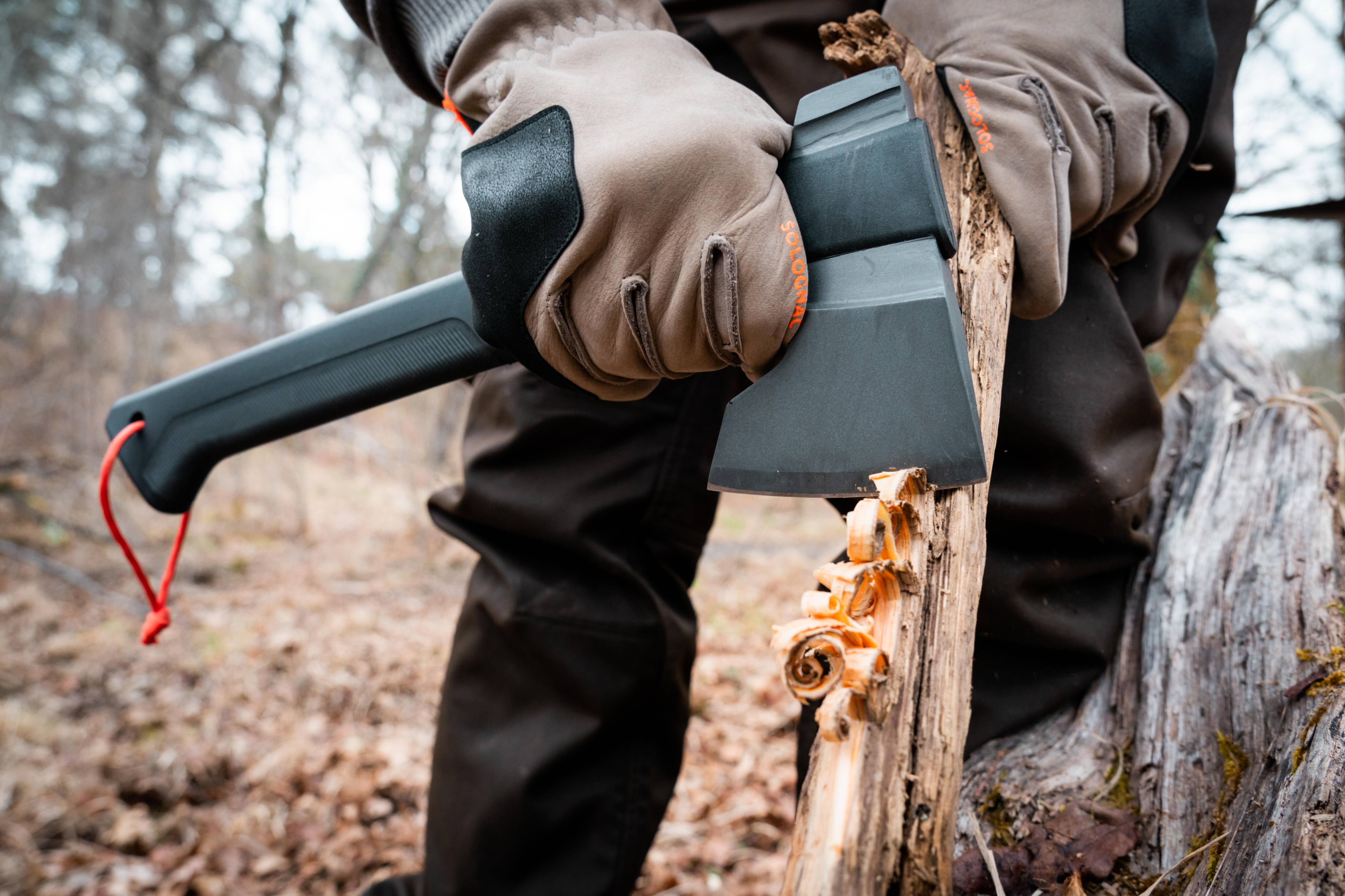 Hunting Leather Glove - Supertrack Brown - SOLOGNAC