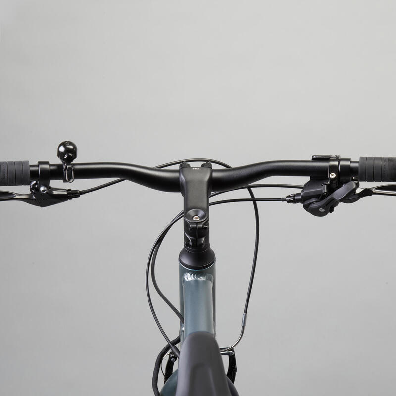Bicicleta urbana larga distancia cuadro bajo monoplato Elops LD 500 gris