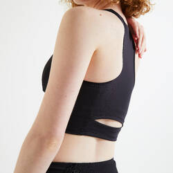 Women's Medium Support Crop Top - Black