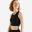 Moderate Support Cropped Fitness Sports Bra 540 - Black