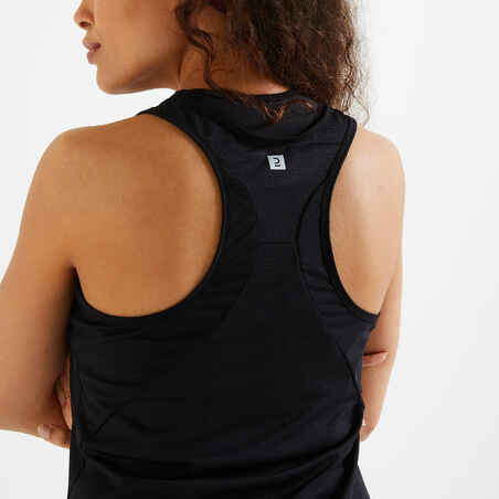 Camiseta Fitness Cardio tirantes Mujer 120 negro