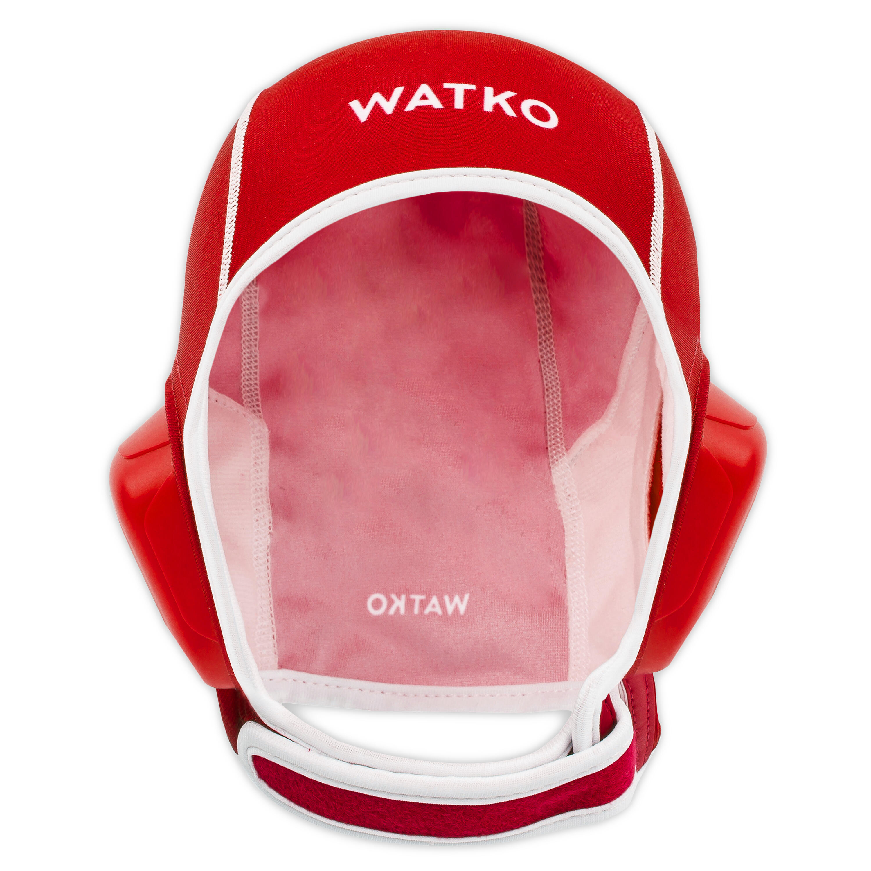 Kids' Water Polo Cap with Rip-Tab Easyplay - Red 3/5
