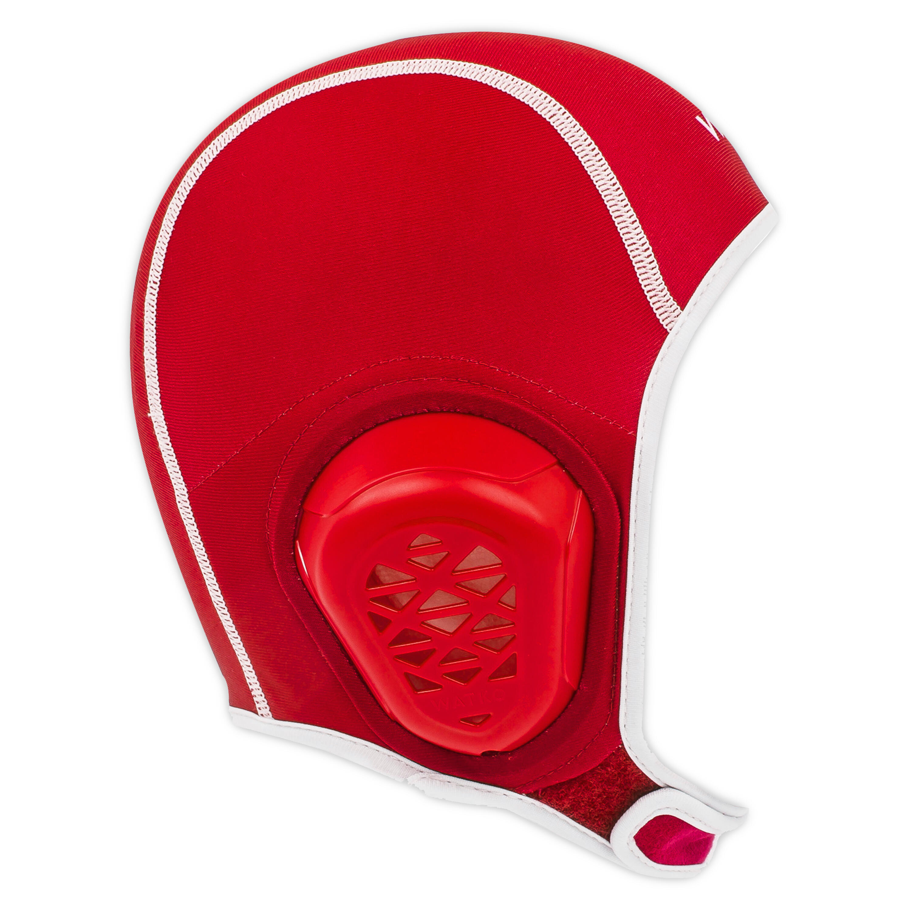 Kids' Water Polo Cap with Rip-Tab Easyplay - Red 2/5