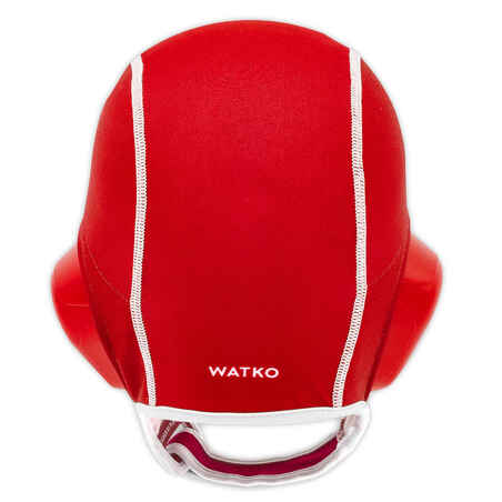 Kids' Water Polo Cap with Rip-Tab Easyplay - Red