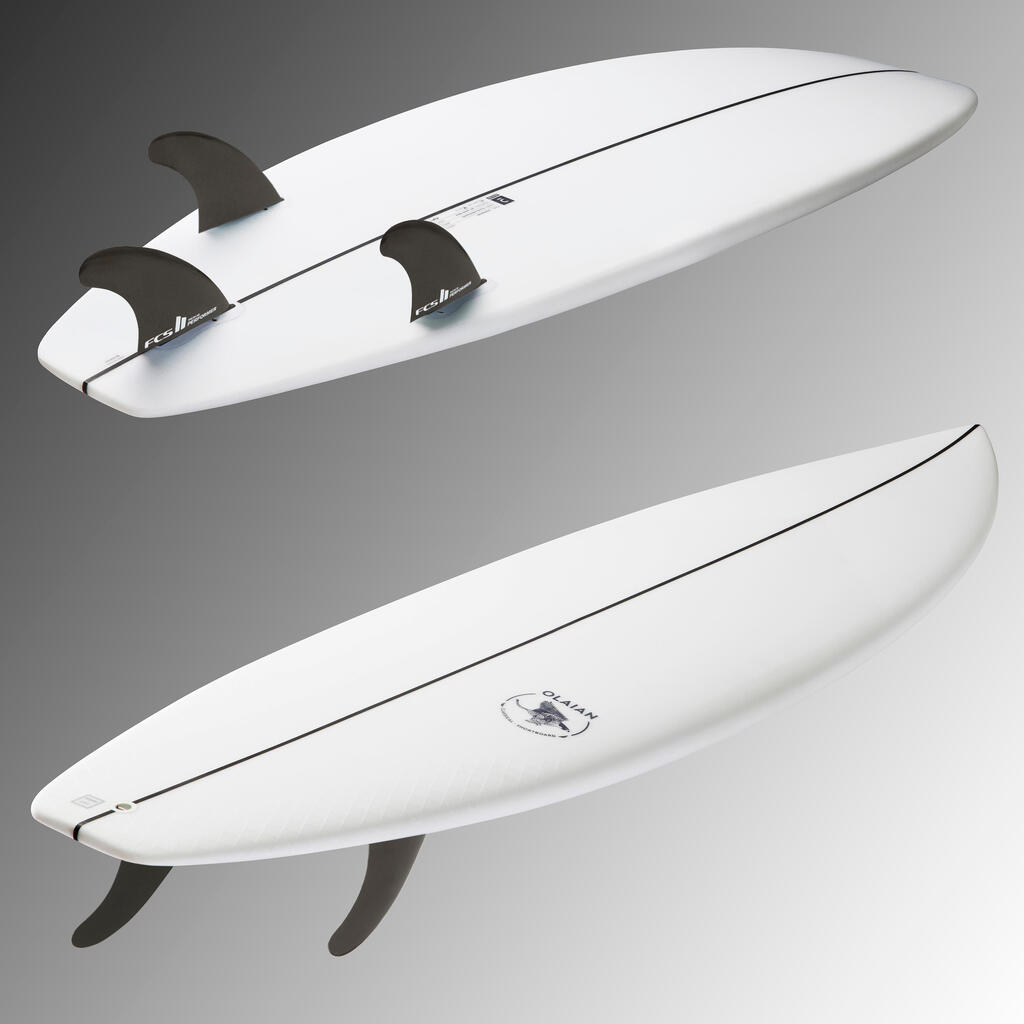 Tabla de surf con 3 quillas Olaian 900 blanco
