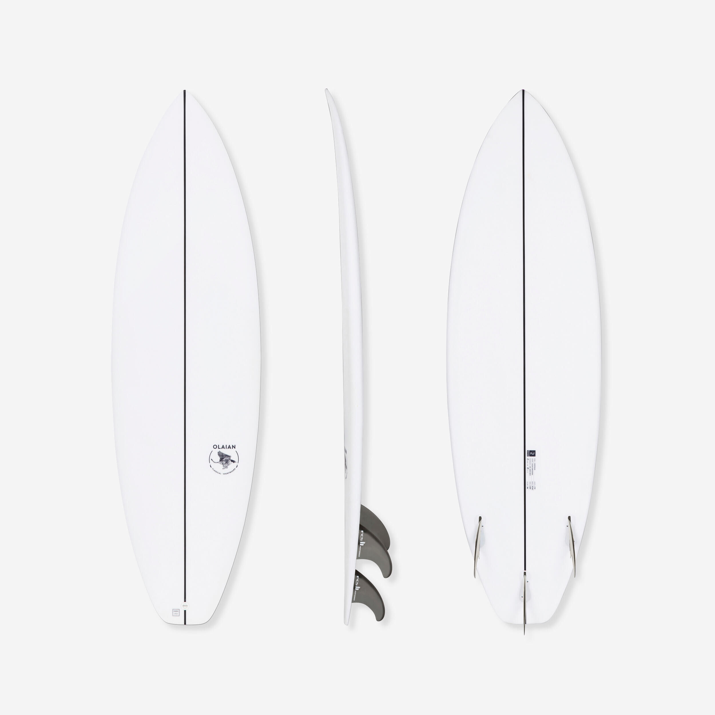 OLAIAN SHORTBOARD 900 5'10" 30 L. Supplied with 3 FCS2 fins