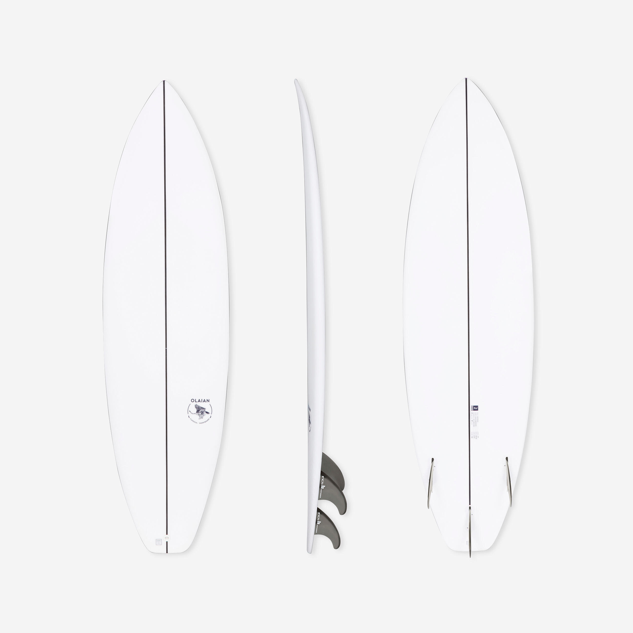 Prancha shortboard de surf 900 6'3" 35 l. Vendida com 3 quilhas fcs2