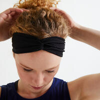 Women's Cardio Fitness Headband with Elastic - Black