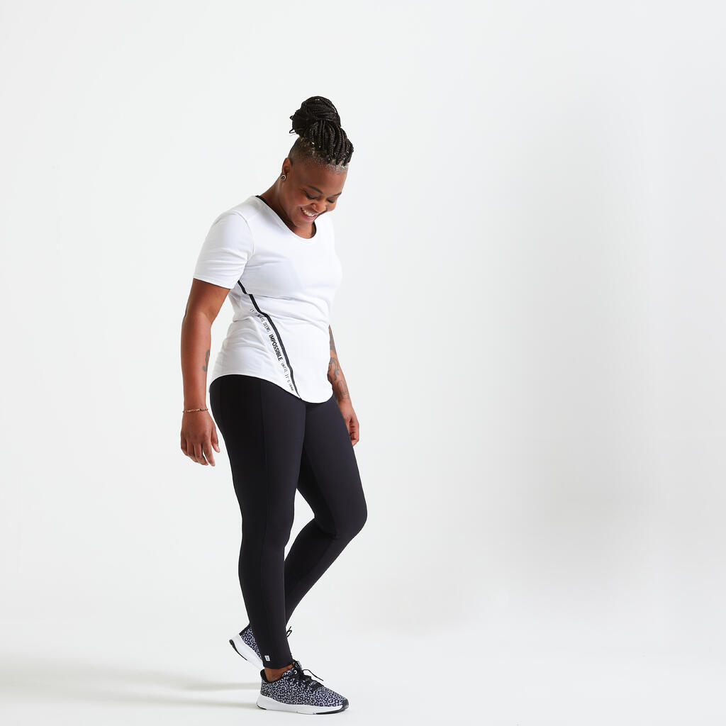 Γυναικείο κολάν για fitness cardio με τσέπη για τηλέφωνο - Μαύρο