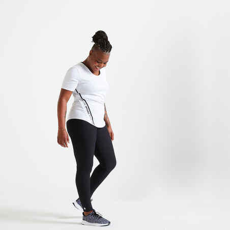 Women's phone pocket fitness high-waisted leggings, black - Decathlon
