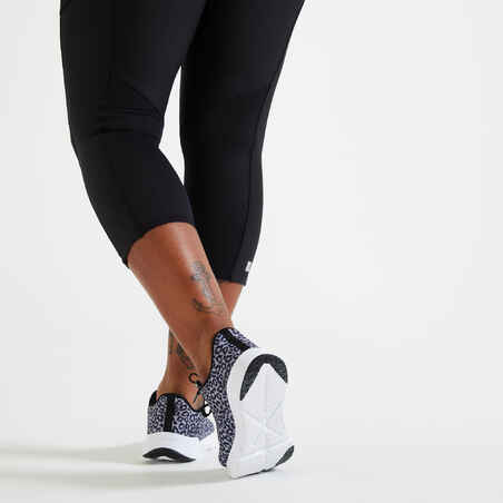 Women's Fitness Cardio Short Leggings with Phone Pocket - Black