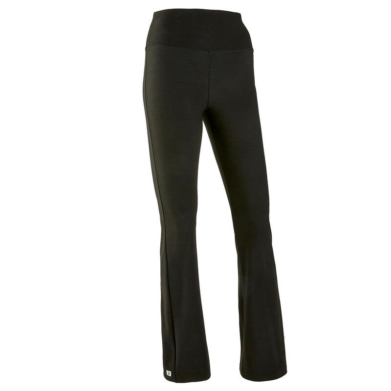 Leggings mallas de fitness bajos rectos Mujer Domyos negro