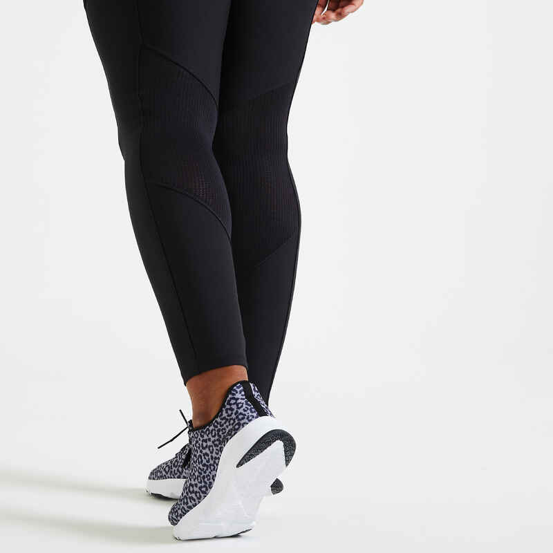 Women's Fitness Cardio Leggings with Phone Pocket - Black/Grey