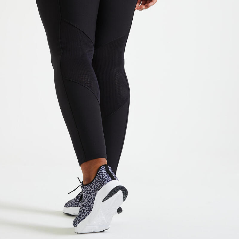 Legging voor cardiofitness dames smartphonezakje zwart