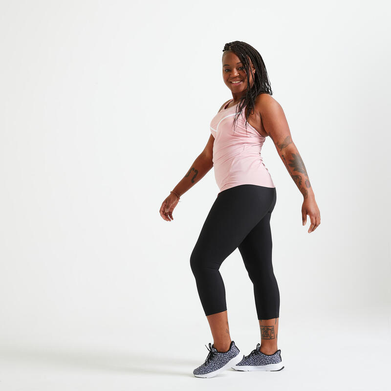 Leggings mallas fitness 7/8 cortos Mujer negro