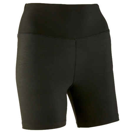 Mallas short fitness vientre plano Mujer Domyos negro