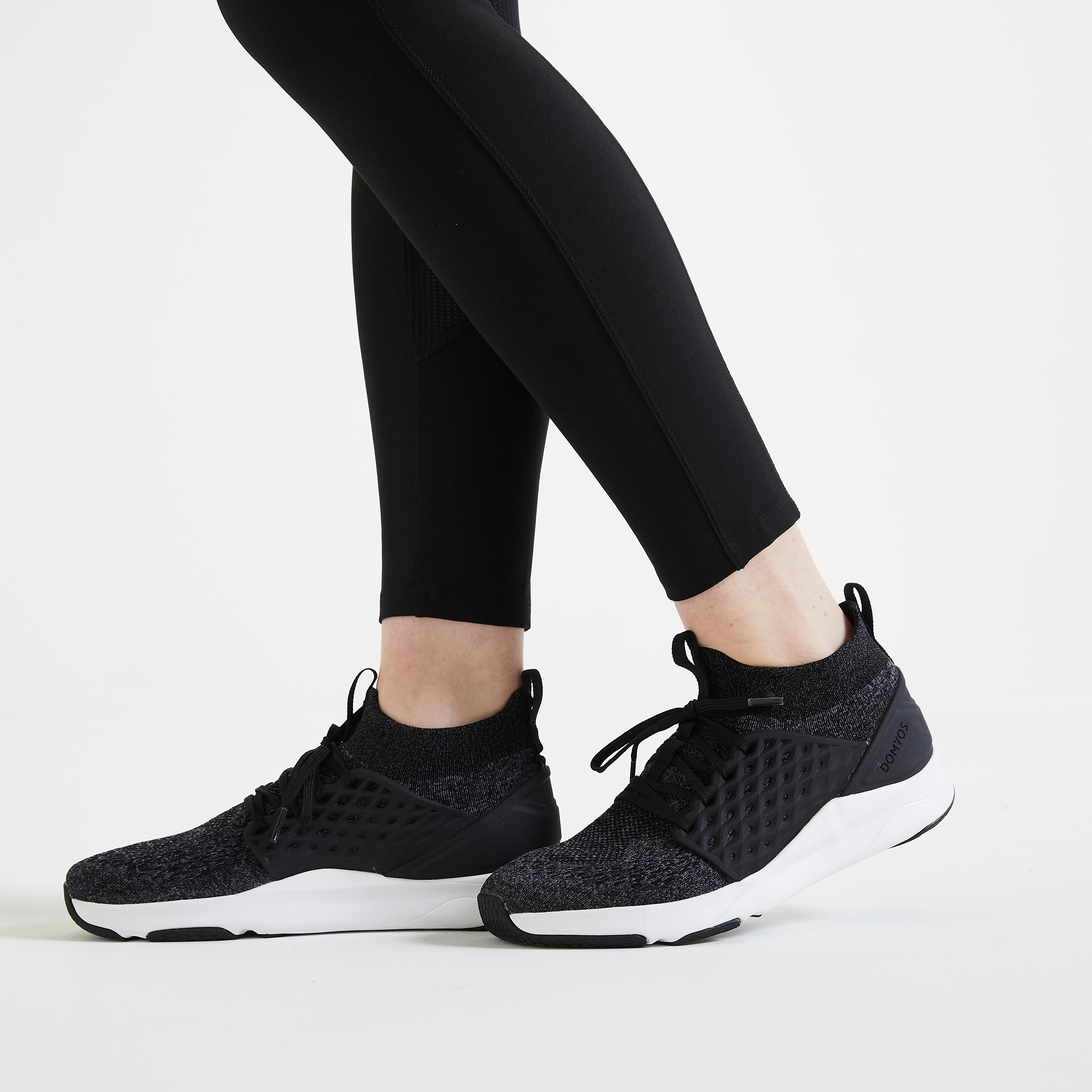 Legging taille haute Fitness Cardio Femme Noir Decathlon