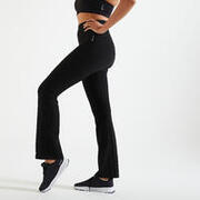 Women Polyester Straight-Cut Trendy Gym Leggings - Black