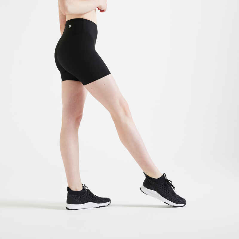 Shorts enganliegend Fitness Cardio Damen - schwarz